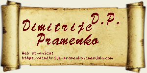 Dimitrije Pramenko vizit kartica